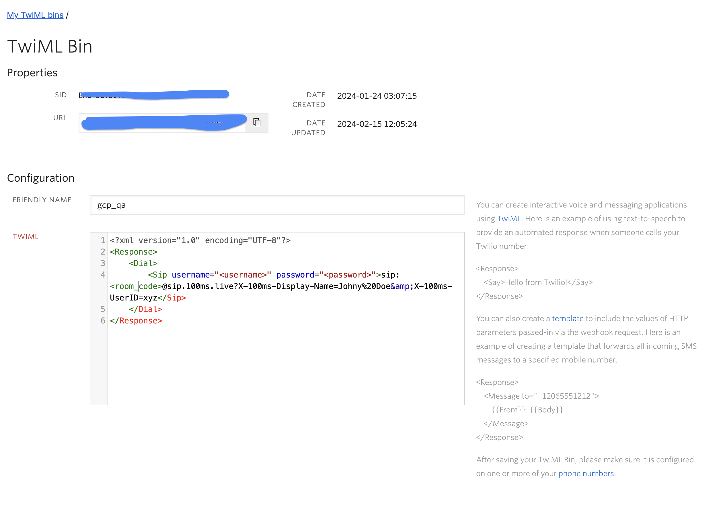 configure TwiML App